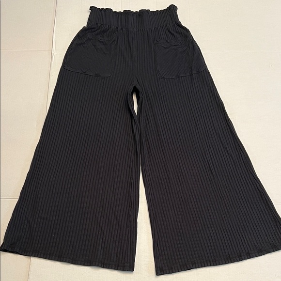 FREE PEOPLE MOVEMENT BLISSED OUT WIDE LEG PANTS BLACK MEDIUM - Picture 3 of 16